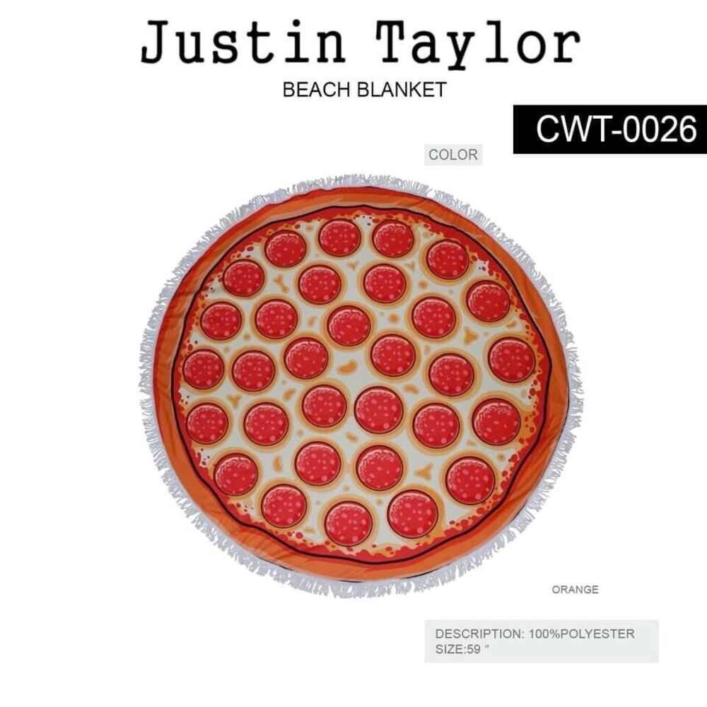 Brand New Pizza Beach Towel Lake Towel Pool Towel Super Cute 3D